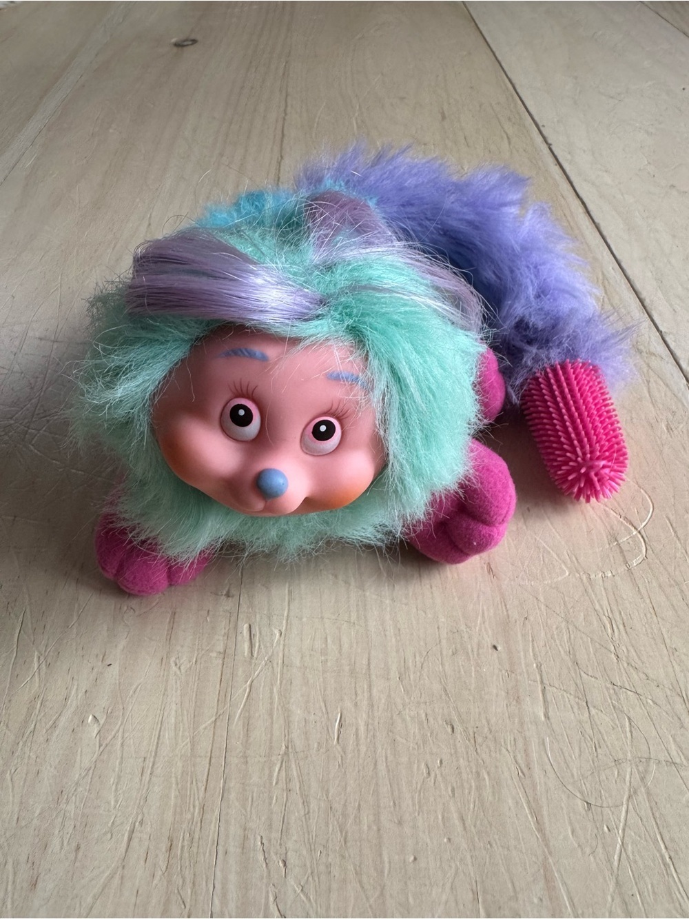 Vintage AmToy Lil Brush-a-Loves Pretty Pedal Brush Plush Doll 1987